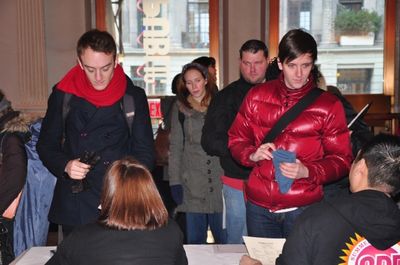 Joel Walker and Mark Lavey at the table
 Photo